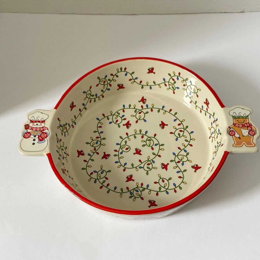 Temptations Seasonal Winter Whimsy Pie Plate Snowman